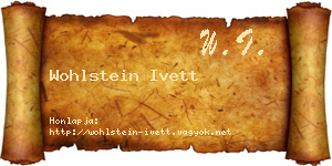 Wohlstein Ivett névjegykártya